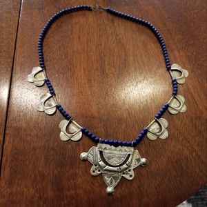 Sterling necklace with blue beads